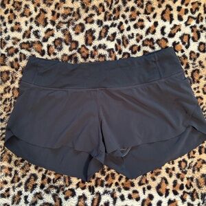 Black Lululemon Low Rise Speed Up Shorts